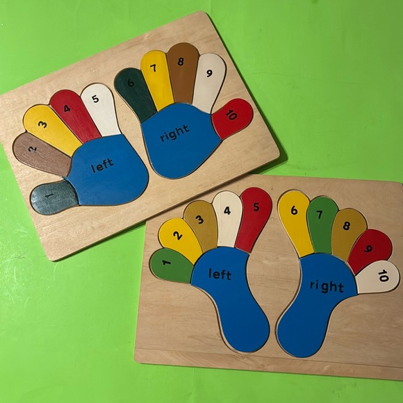 FINGERS & TOES WOODEN COUNTING PUZZLE - Picture 1 of 9